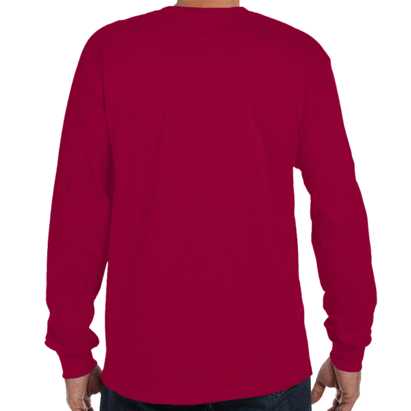Hanes Men's Authentic Long Sleeve Pocket T-Shirt, Deep Red, Back view