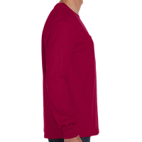 Hanes Men's Authentic Long Sleeve Pocket T-Shirt, Deep Red, Right view
