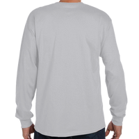 Hanes Men's Authentic Long Sleeve Pocket T-Shirt, Light Steel, Back view
