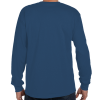 Hanes Men's Authentic Long Sleeve Pocket T-Shirt, Navy, Back view