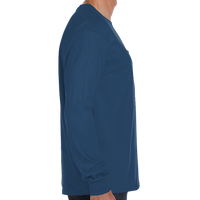 Hanes Men's Authentic Long Sleeve Pocket T-Shirt, Navy, Right view