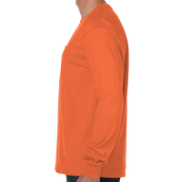 Hanes Men's Authentic Long Sleeve Pocket T-Shirt, Orange, Left view