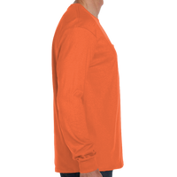 Hanes Men's Authentic Long Sleeve Pocket T-Shirt, Orange, Right view
