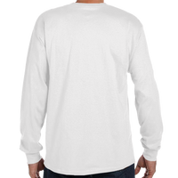 Hanes Men's Authentic Long Sleeve Pocket T-Shirt, White, Back view