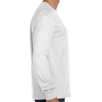 Hanes Men's Authentic Long Sleeve Pocket T-Shirt, White, Right view