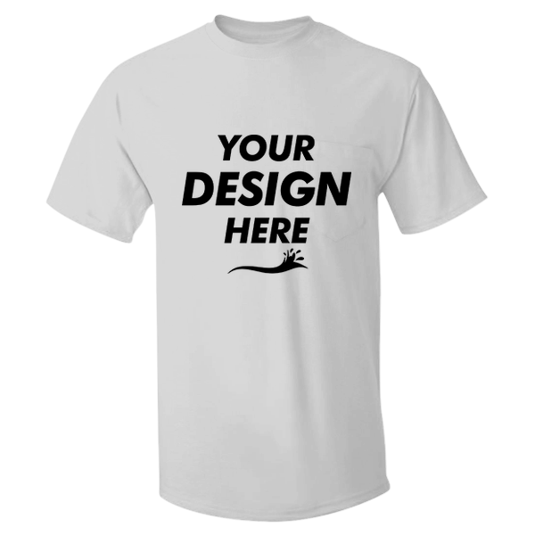 Hanes Men's Authentic Pocket T-Shirt, Ash, Front view, Mockup