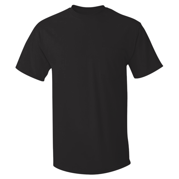 Hanes Men's Authentic Pocket T-Shirt, Black, Front view