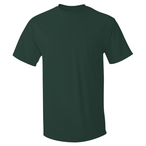 Hanes Men's Authentic Pocket T-Shirt, Deep Forest, Front view