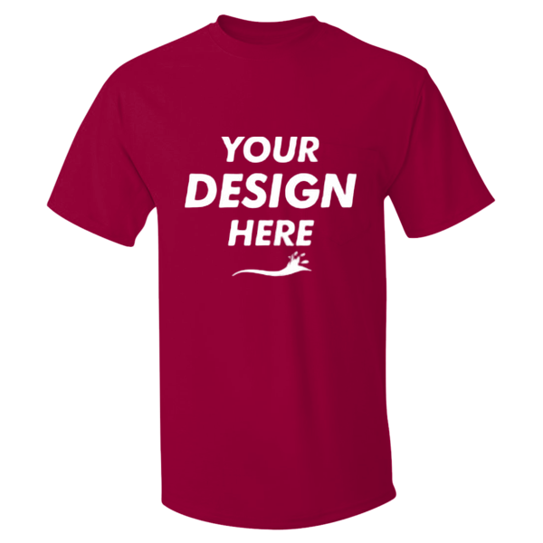Hanes Men's Authentic Pocket T-Shirt, Deep Red, Front view, Mockup