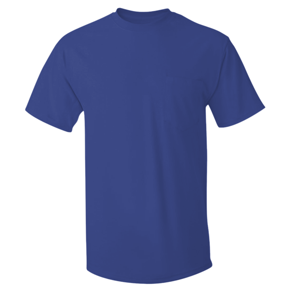 Hanes Men's Authentic Pocket T-Shirt, Deep Royal, Front view