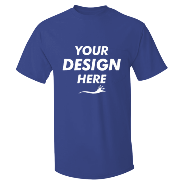 Hanes Men's Authentic Pocket T-Shirt, Deep Royal, Front view, Mockup