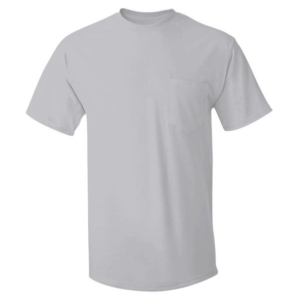 Hanes Men's Authentic Pocket T-Shirt, Light Steel, Front view