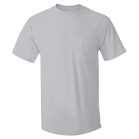 Hanes Men's Authentic Pocket T-Shirt, Light Steel, Front view