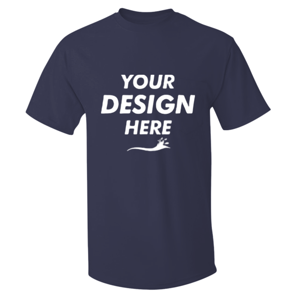 Hanes Men's Authentic Pocket T-Shirt, Navy, Front view, Mockup