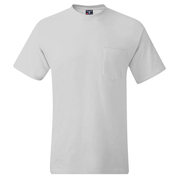 Hanes Men's Beefy-T® Pocket T-Shirt, Ash, Front view