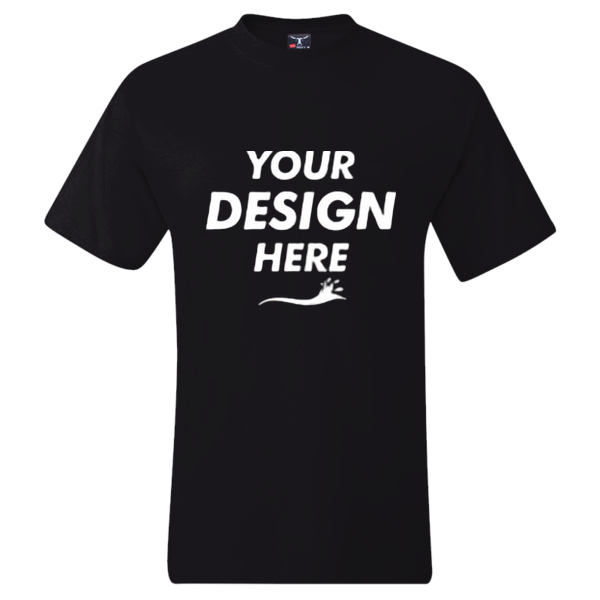 Hanes Men's Beefy-T® Pocket T-Shirt, Black, Front view, Mockup