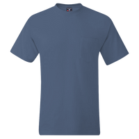 Hanes Men's Beefy-T® Pocket T-Shirt, Denim Blue, Front view
