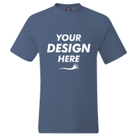 Hanes Men's Beefy-T® Pocket T-Shirt, Denim Blue, Front view, Mockup