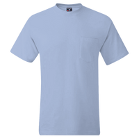 Hanes Men's Beefy-T® Pocket T-Shirt, Light Blue, Front view