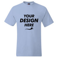 Hanes Men's Beefy-T® Pocket T-Shirt, Light Blue, Front view, Mockup