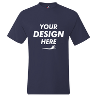 Hanes Men's Beefy-T® Pocket T-Shirt, Navy, Front view, Mockup