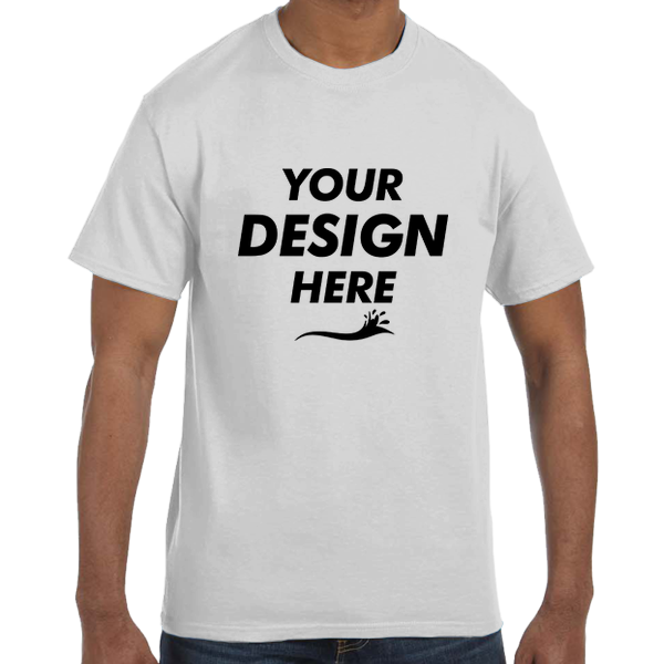 Hanes Unisex Authentic T-Shirt, Ash, Front view, Mockup