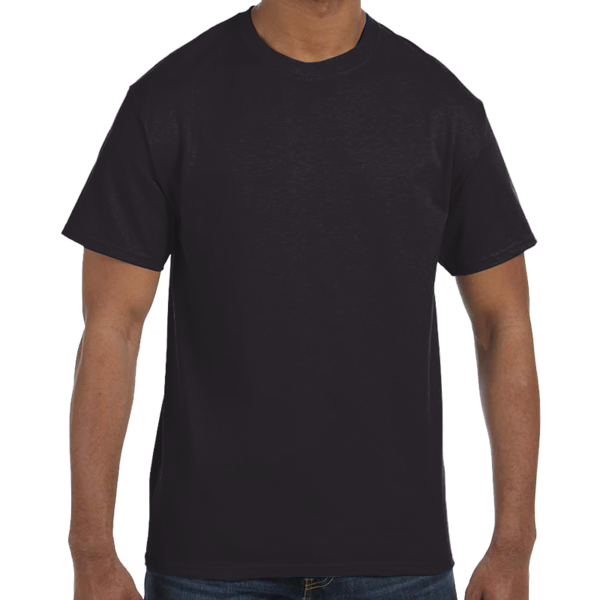 Hanes Unisex Authentic T-Shirt, Black, Front view