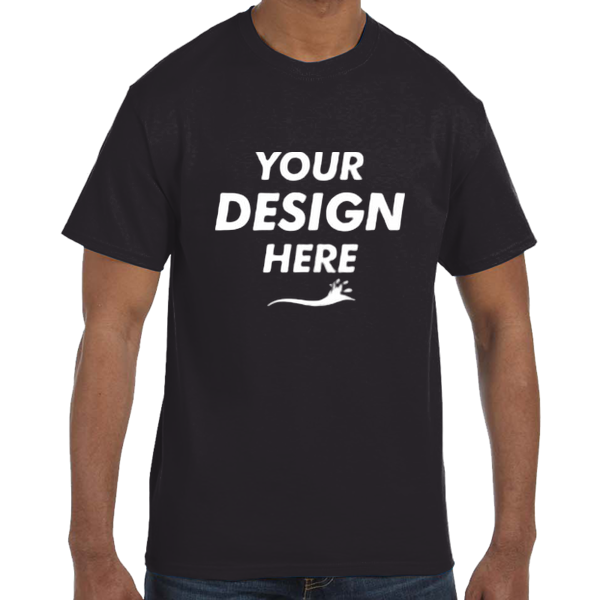Hanes Unisex Authentic T-Shirt, Black, Front view, Mockup