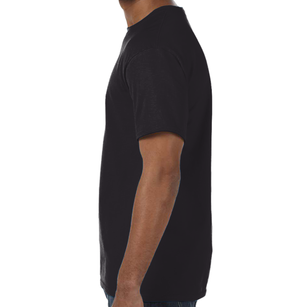 Hanes Unisex Authentic T-Shirt, Black, Left Sleeve view