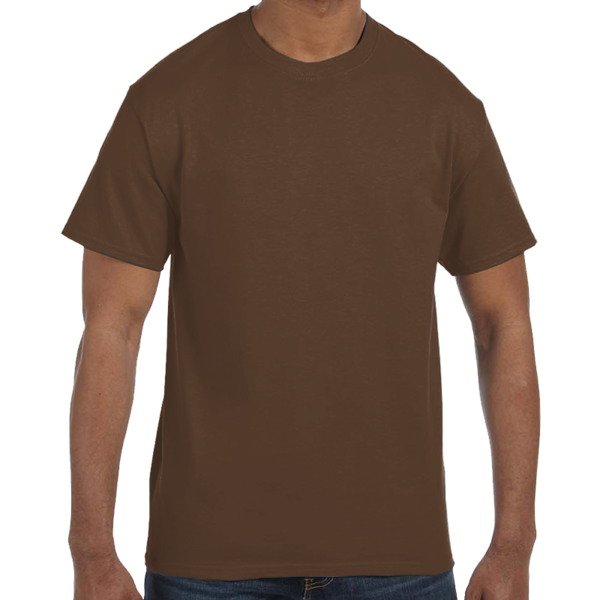 Hanes Unisex Authentic T-Shirt, Dark Chocolate, Front view