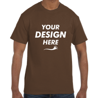 Hanes Unisex Authentic T-Shirt, Dark Chocolate, Front view, Mockup