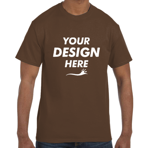 Hanes Unisex Authentic T-Shirt, Dark Chocolate, Front view, Mockup