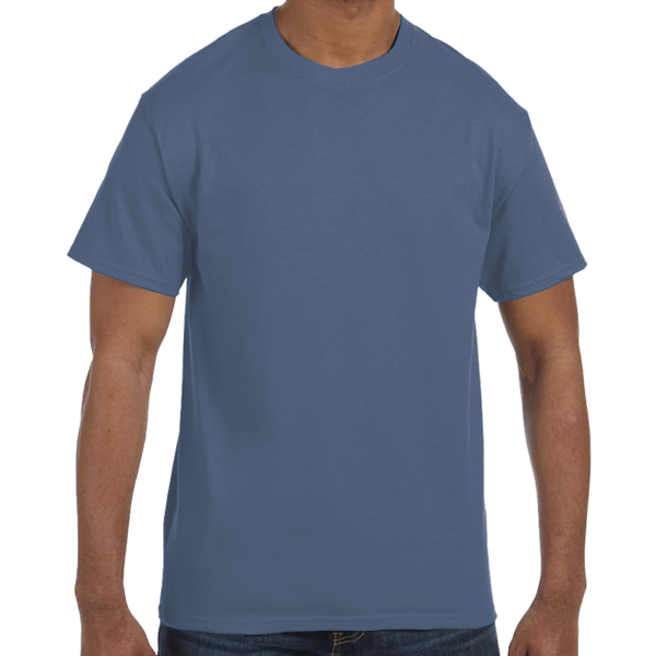 Hanes Unisex Authentic T-Shirt, Denim Blue, Front view