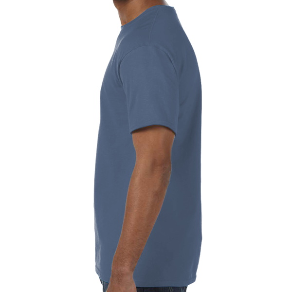 Hanes Unisex Authentic T-Shirt, Denim Blue, Left Sleeve view