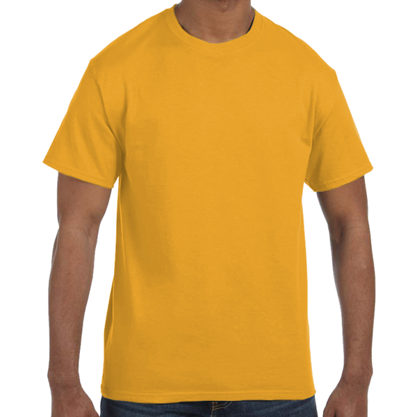 Hanes Unisex Authentic T-Shirt, Gold, Front view