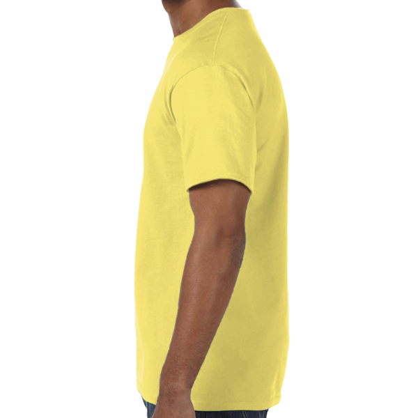 Hanes Unisex Authentic T-Shirt, Yellow, Left Sleeve view