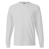 Hanes Unisex Beefy-T® Long Sleeve T-Shirt, Ash, Front view