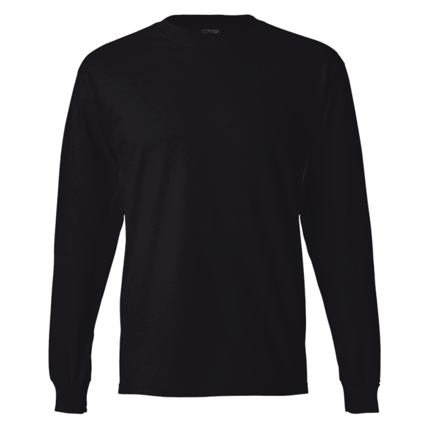 Hanes Unisex Beefy-T® Long Sleeve T-Shirt, Black, Front view