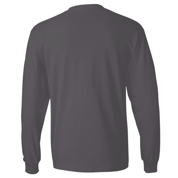 Hanes Unisex Beefy-T® Long Sleeve T-Shirt, Charcoal Heather, Back view