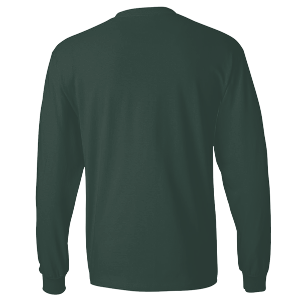 Hanes Unisex Beefy-T® Long Sleeve T-Shirt, Deep Forest, Back view