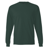 Hanes Unisex Beefy-T® Long Sleeve T-Shirt, Deep Forest, Front view