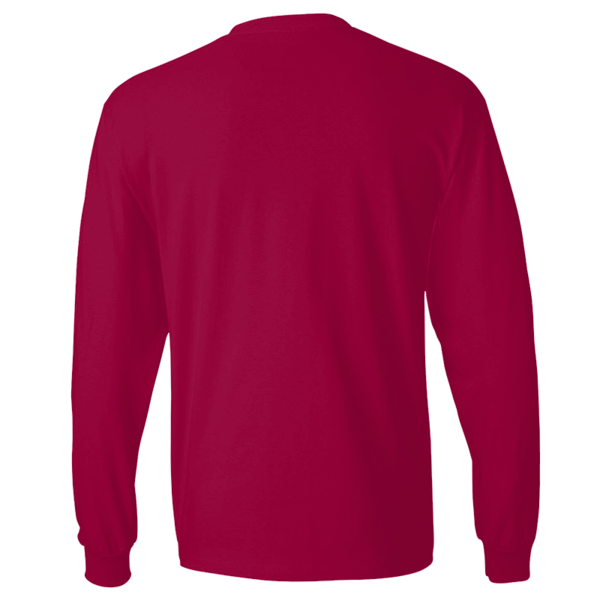 Hanes Unisex Beefy-T® Long Sleeve T-Shirt, Deep Red, Back view
