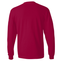 Hanes Unisex Beefy-T® Long Sleeve T-Shirt, Deep Red, Back view