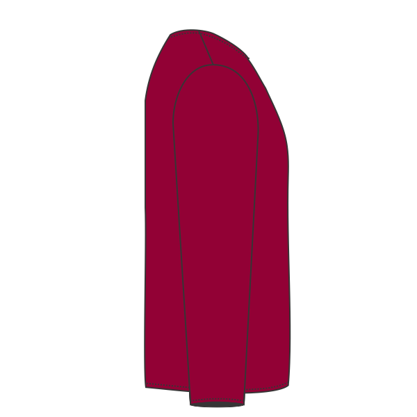 Hanes Unisex Beefy-T® Long Sleeve T-Shirt, Deep Red, Right Sleeve (Long) view