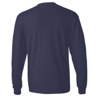 Hanes Unisex Beefy-T® Long Sleeve T-Shirt, Navy, Back view