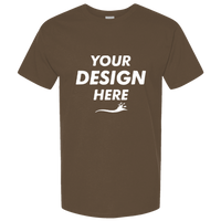 Hanes Unisex Beefy-T® Retro Street T-Shirt, Army Brown, Front view, Mockup