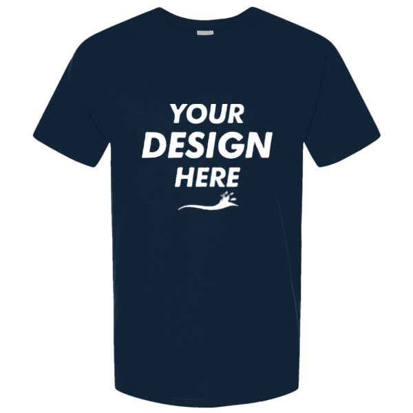 Hanes Unisex Beefy-T® Retro Street T-Shirt, Athletic Navy, Front view, Mockup