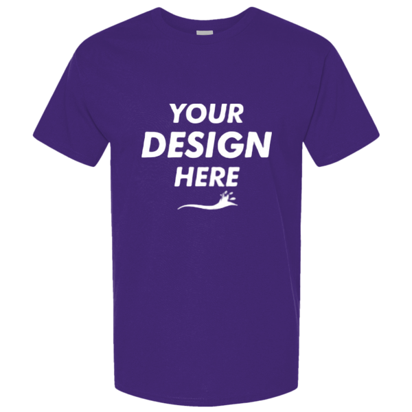 Hanes Unisex Beefy-T® Retro Street T-Shirt, Athletic Purple, Front view, Mockup