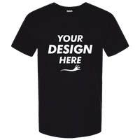 Hanes Unisex Beefy-T® Retro Street T-Shirt, Black, Front view, Mockup