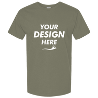 Hanes Unisex Beefy-T® Retro Street T-Shirt, Fatigue Green, Front view, Mockup
